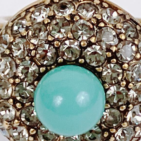 Signed Heidi Daus Posh and Proper Turquoise Blue Ball Pavé Swarovski Size 5.75 - Picture 7 of 11